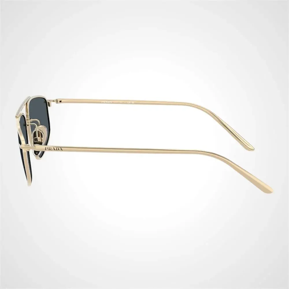 New PRADA Sunglasses Gold Metal Pillow Square Grey Lens 58-15-145mm - Picture 3 of 6